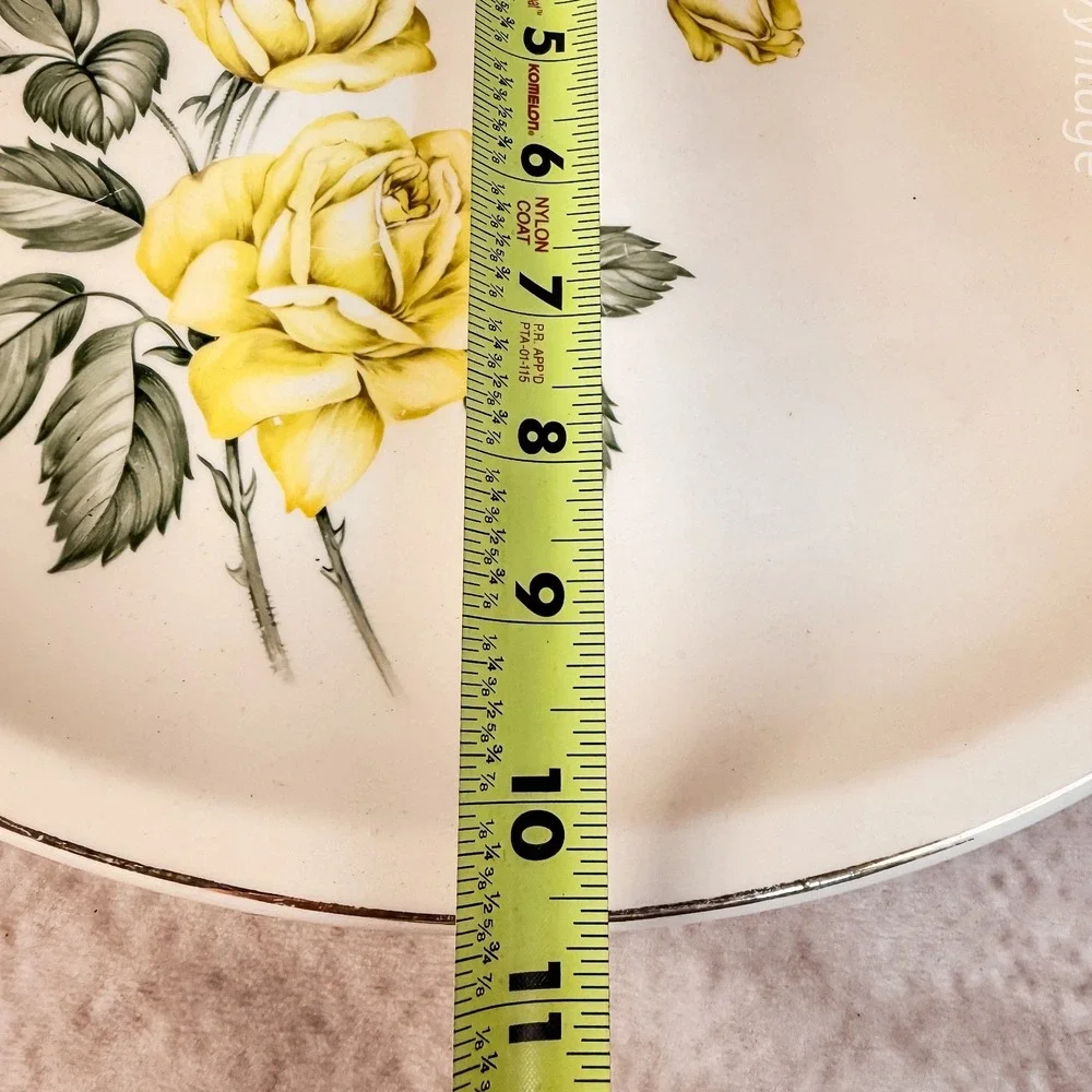 Yellow Rose Platter by Padden City Pottery‎